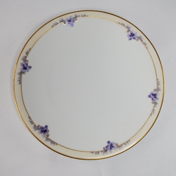 Lucin Dwiht Other - Antique Lucin Dwiht 1913 Porcelain Dinner Plate With Violet Floral & Gold Trim